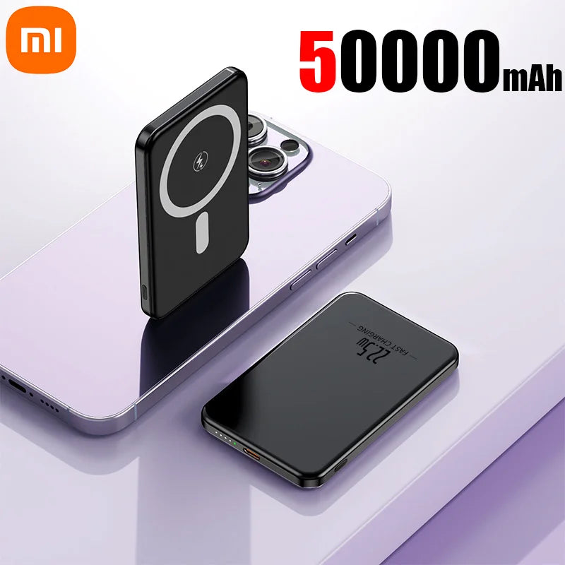 Xiaomi 500000mAh Magnetic Power Bank  25W Wireless Fast Charger Portable Large Capacity for Magsafe Powerbank for iPhone Samsung