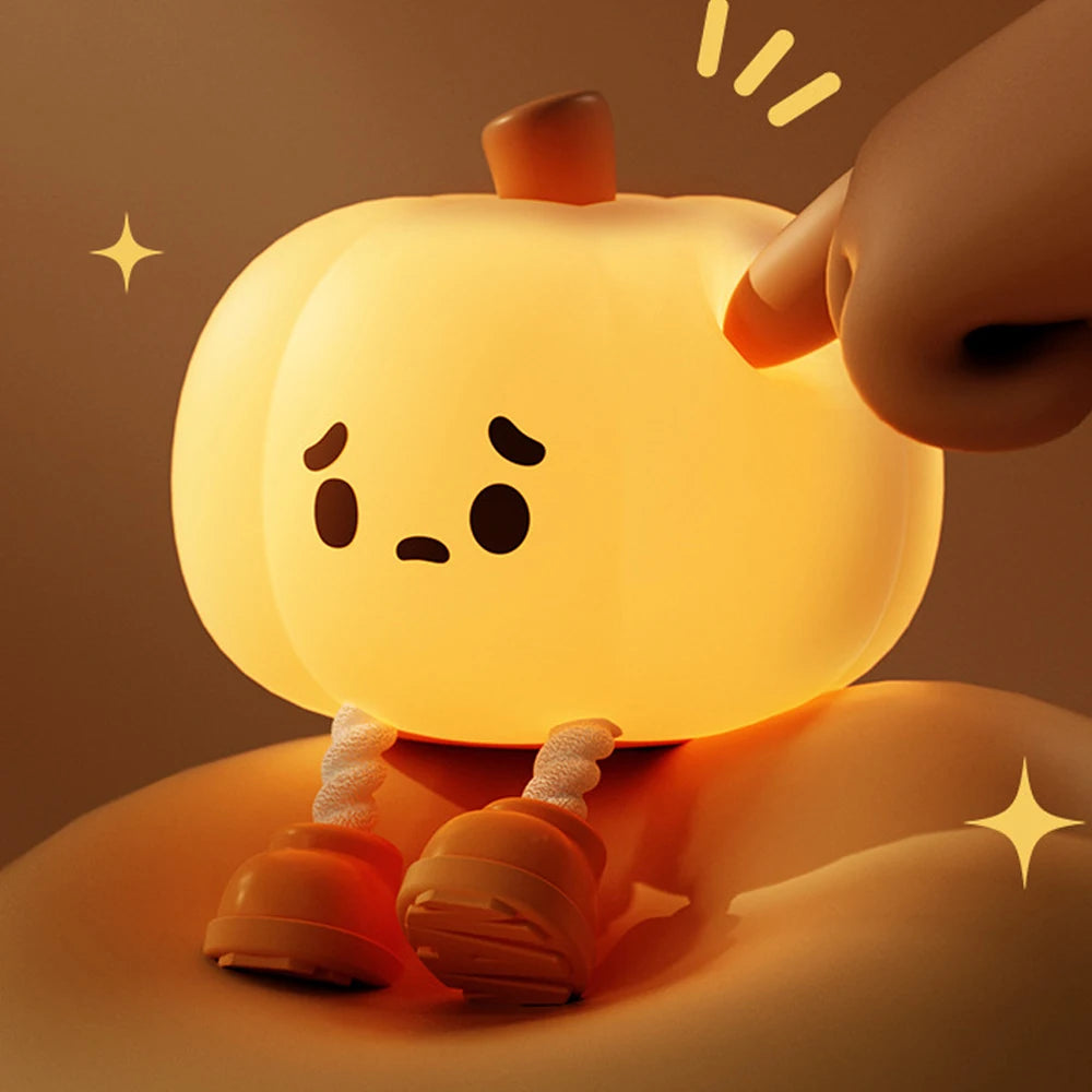 Cute Pumpkin Lamp Mini USB Ambient Light Mobile Phone Holder Bedroom Bedside Lamp LED Reading Lamp