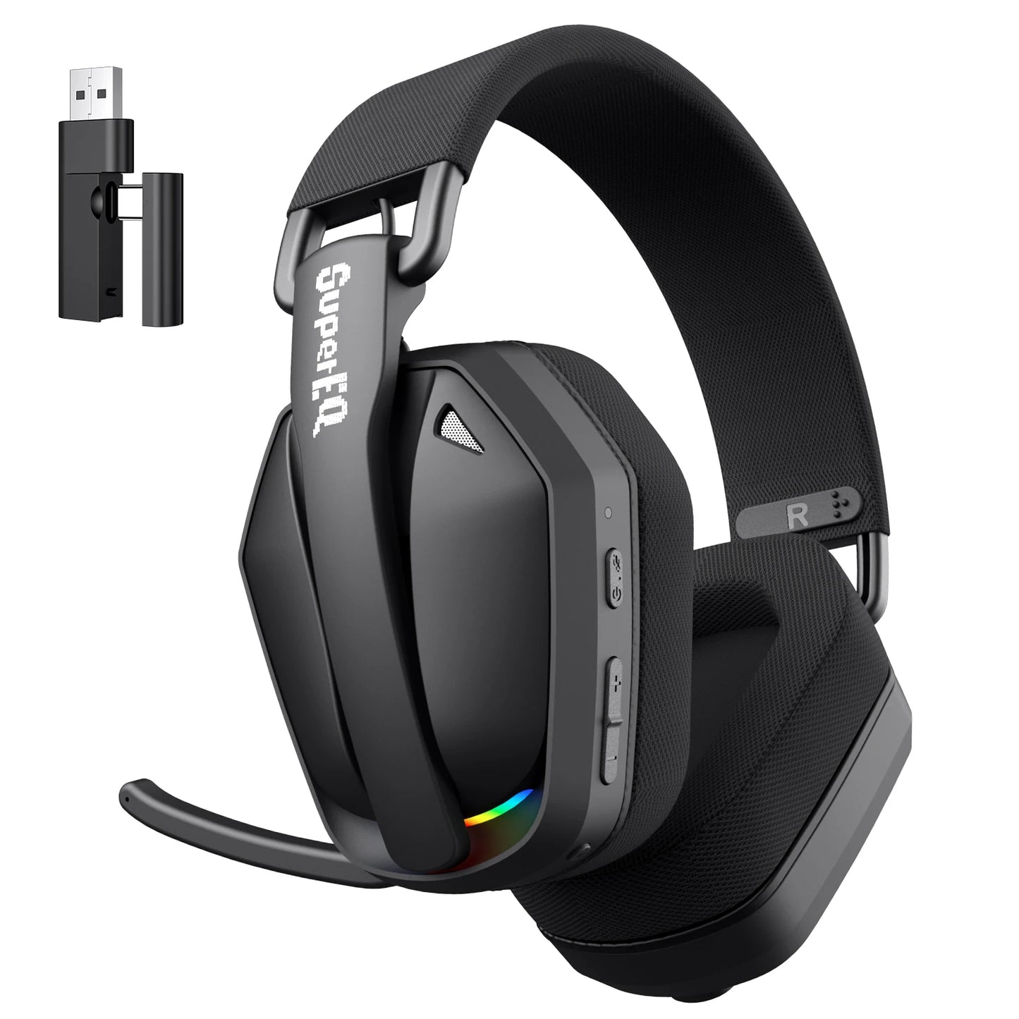 SuperEQ G19BT 2.4GHz Wireless Gaming Headphones Ultra-light Bluetooth 5.4 Headset Gamer with Mic for PC/PS5/Xbox