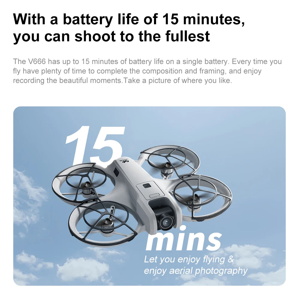 Xiaomi V666 MINI Drone 4K Professional WIFI 5G Dron Obstacle Avoidance Brushless Altitude Headless Mode RC Quadcopter FPV Toys
