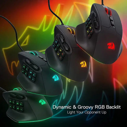 Redragon M811 Aatrox MMO Gaming Mouse, 15 Programmable Buttons