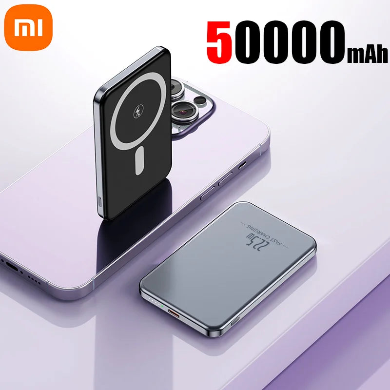 Xiaomi 500000mAh Magnetic Power Bank  25W Wireless Fast Charger Portable Large Capacity for Magsafe Powerbank for iPhone Samsung