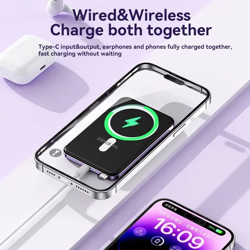 Xiaomi 500000mAh Magnetic Power Bank  25W Wireless Fast Charger Portable Large Capacity for Magsafe Powerbank for iPhone Samsung