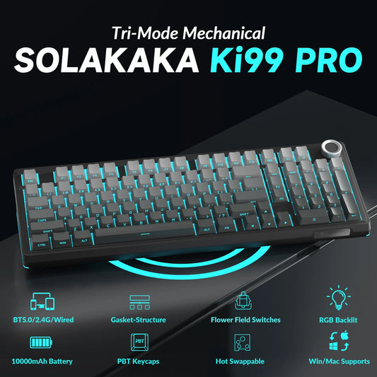 SOLAKAKA Ki99 Pro Bluetooth Wireless Keyboard 99 Keys