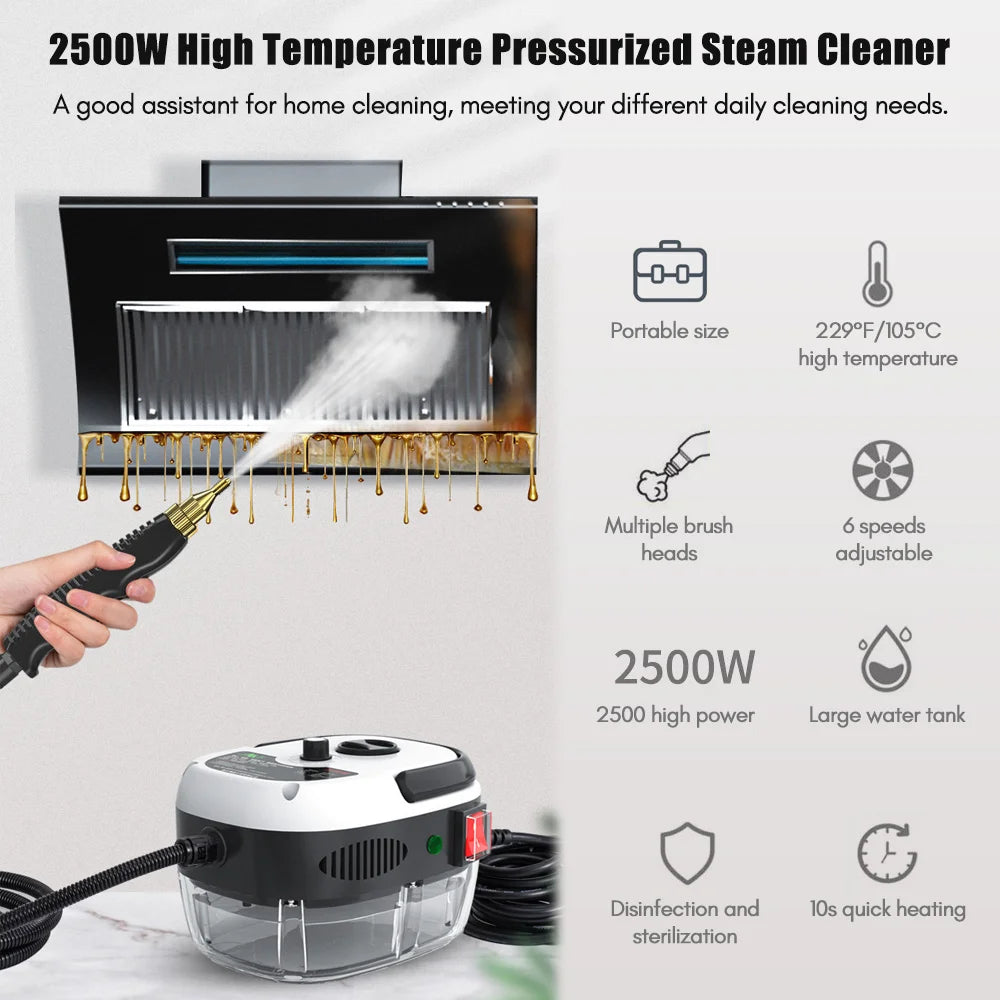 Steam Cleaner Handheld 1500W High Power 6 Speeds Adjustable