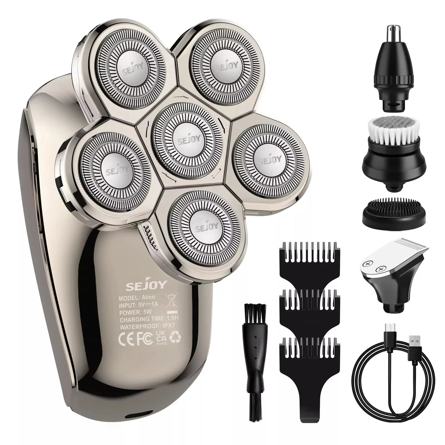 SEJOY Electric Shaver Hair Clipper 5IN1 Beard Trimmer