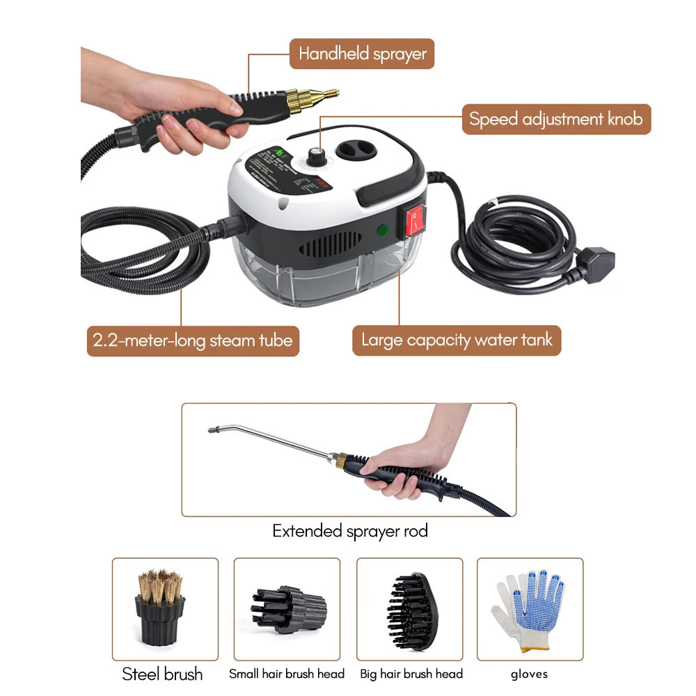 Steam Cleaner Handheld 1500W High Power 6 Speeds Adjustable