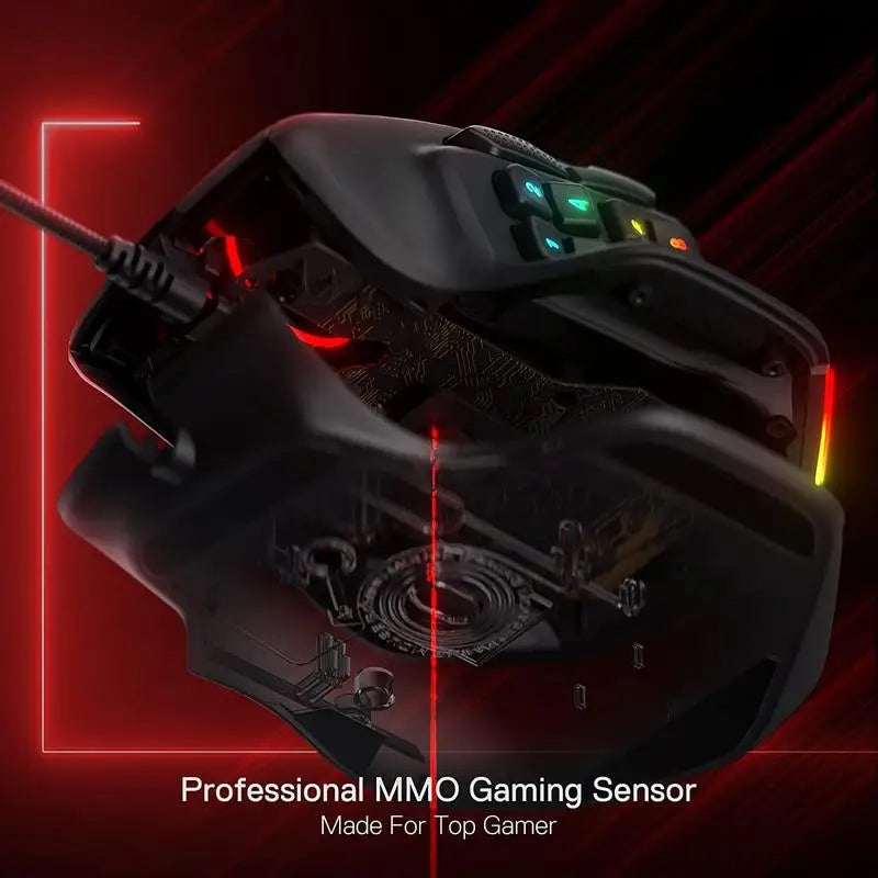Redragon M811 Aatrox MMO Gaming Mouse, 15 Programmable Buttons